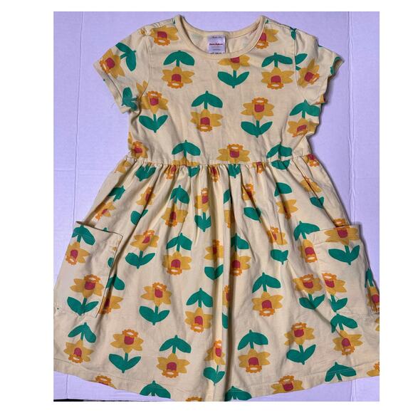 Hanna Andersson Girls Dresses Yellow Floral Organic Cotton Play Set of 2 Size 8 - Picture 2 of 9